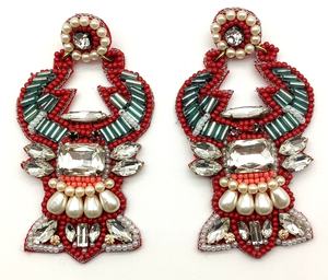 Boucles d'oreilles design de noël, clous d'oreilles en acrylique avec arbre de personnalité fantaisie, stock en vrac - Product Image 4