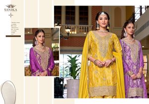 Vêtements de mariage Chinon soie avec impression numérique et travail à la main Slwar costume femme mode achats en ligne au taux le plus bas - Product Image 5