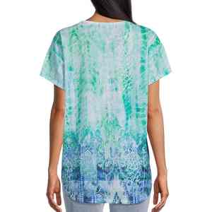 T-shirts personnalisés pour femmes en polyester et élasthanne de haute qualité, imprimés intégralement, sublimés, pour femmes, OEM personnalisé - Product Image 5