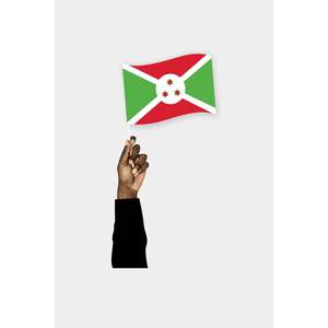 Bandera de mano de Burundi impresa digitalmente en nailon, plástico, poliéster, seda, para exhibición en coches, uso en seguros de automóviles y educación - Product Image 1