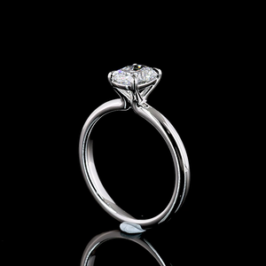 1.04 Cts 14K White Gold <b>Cushion</b> Brilliant Shape Solitaire Engagement Ring Luxury Handcrafted Bridal Jewelry - Product Image 1