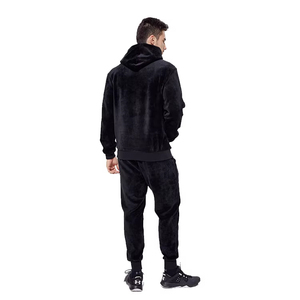 เสื้อฮู้ดผู้ชายแขนยาวผ้านิ่มสีดำหนาทำให้อบอุ่น - Product Image 5