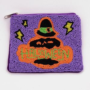 Haute qualité Western Mini porte-monnaie fabriqué à la main blanc fermeture à glissière Cowboy perlé pochette toile matériel accessoire de mode - Product Image 4