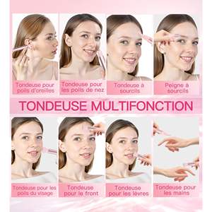 Kit de tondeuse électrique 3-en-1 pour femmes, rechargeable par USB, étanche, portable, pour l'épilation des oreilles, du nez et des sourcils, en plastique - Product Image 5