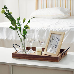 Plateau de service ovale en bois massif fait main – Plateau en bois naturel pour table basse, coiffeuse et décoration de cuisine - Product Image 5