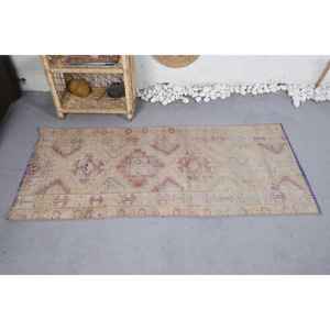 Alfombra de lana Vintage diseño de retazos beige rojo área grande 9x12 patrón abstracto rectangular para entrada o pasillo respaldo de látex - Product Image 3