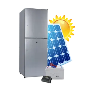 太阳能DC 12V 24v家用198升顶部冰柜离网电池冰箱