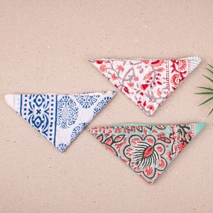 Juego de 3 Pañuelos de Algodón Unisex, Estampados a Mano, Estilo Boho, Ecológicos, para el Verano - Product Image 4