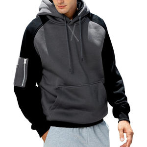 Mejor hecho a medida de alta calidad 100% algodón suéter de invierno Color liso de gran tamaño bolsillo Regular Fit hombres sudaderas con capucha para la venta - Product Image 5