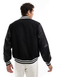 Chaqueta Varsity para hombre, chaqueta Bomber de diseño personalizado, Mangas de cuero, bordado de chenilla, chaqueta universitaria de béisbol Letterman Varsity - Product Image 6