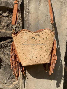 Vente chaude cheveux sur cuir suédé métallique frange sacs à bandoulière Design Unique en cuir véritable moyen Concho sacs à bandoulière - Product Image 6