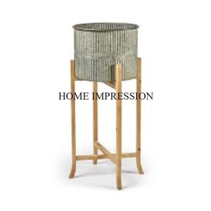 Planteur et pots de fleurs galvanisés de forme et de tailles personnalisées de qualité supérieure Pot de fleur de jardin de luxe à motif attrayant - Product Image 6