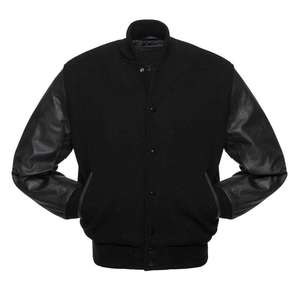 Veste universitaire en cuir de haute qualité, imperméable et respirant, col montant, veste d'hiver surdimensionnée avec boutons pour hommes, nouvelle mode - Product Image 4