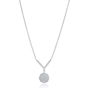 Collier avec pendentif en zircon clair tendance Infinity Design, fait à la main en Turquie, bijoux en argent sterling 925 pour femmes - Product Image 2