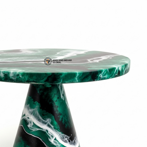 Support à gâteau rond en résine de luxe, fait main, avec piédestal, antiadhésif, écologique, compatible micro-ondes, pour une présentation élégante des desserts - Product Image 3