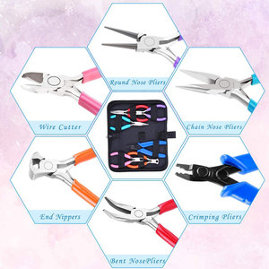 ชุดเครื่องมือประดับลูกปัด OEM ชุดเครื่องมือเพื่อความสบายที่แม่นยำเครื่องมือทำเครื่องประดับกระเป๋าสีดำเพื่อใส่ชุดลูกปัดคีม - Product Image 2