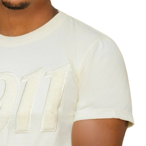 T-shirt en chenille solide en coton neutre à col rond KAP poids lourd vêtements de fraternité grecque T-shirt de style collégial propre - Product Image 3