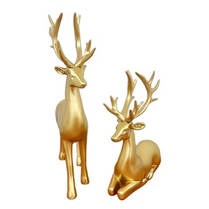 Ensemble De 2 Cerf Sculpture Art Décor À La Maison Or Laiton Cerf Décoration De Luxe Décor À La Maison Animaux Asculptures Avec La Meilleure Qualité - Product Image 4