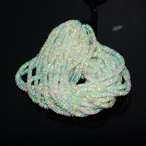 White Ethiopian <b>Opal</b> Smooth Rondelle Shape Beads 3-5 MM Gemstone <b>Fire</b> Welo <b>Opal</b> Beads Strands For Making Jewelry Gift - Product Image 4