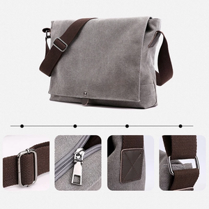 Sac à bandoulière multifonctionnel en toile tendance, imperméable, pour voyage en extérieur, avec fermeture éclair, vente en gros directe du Vietnam - Product Image 2