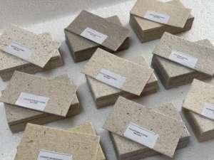 Handmade Natural Fiber Blank Business Cards Coated Aseptic 400 GSM Eco Friendly Textured Jute Hemp Paper - Product Image 3