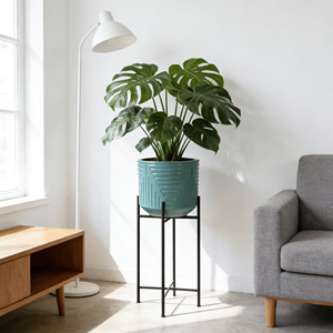 Livraison gratuite, stock US, livraison rapide en 3 jours, pot de fleurs en céramique fait main, finition noire brillante vert turquoise, pour la maison et le jardin - Product Image 2