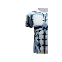 T-shirt de sport pour homme à manches courtes, imprimé musculaire, séchage rapide, en polyester, impression par sublimation