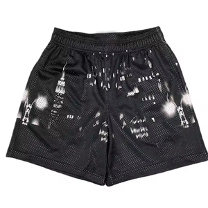 Short de basket-ball de l'équipe de rue haute personnalisé pour hommes taille moyenne poches en toile de coton respirant fermeture à cordon de haute qualité - Product Image 2