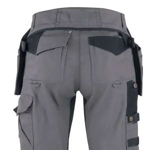 Men’s Custom Workwear Pants in Gray Fit <b>Cargo</b> <b>Trousers</b> with Adjustable Waist And Premium Comfortable Everyday Wear - Product Image 2