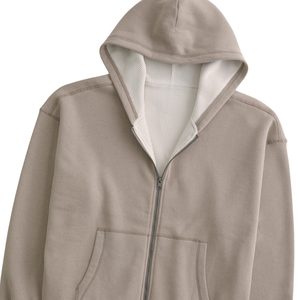 Sweat à capuche zippé kaki pour homme, veste en polaire chaude, streetwear décontracté, sweat à capuche d'hiver pour les sports de plein air et la mode - Product Image 5