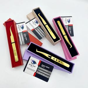 แหนบสำหรับต่อคิ้วขนตาแบบเส้นใยทองฉลากตามสั่งทำจากสเตนเลสสตีลใช้เพื่อความสวยงาม - Product Image 3