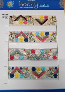 Tissu de broderie de dentelle florale multicolore de luxe pour vêtements chaussures et sacs décoration couture utilisation - Product Image 3