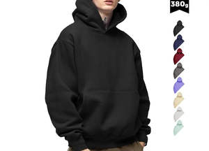 Sweat à capuche surdimensionné pour homme, 500 GSM, poids lourd, personnalisé, brodé, de haute qualité, en tissu éponge français, épaules tombantes, sans cordons - Product Image 6
