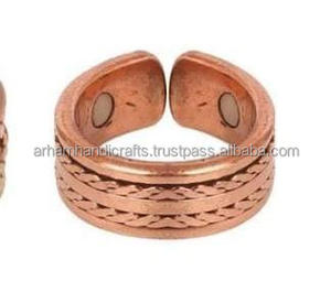 High Quality Custom logo 99.5% Pure Copper Health Magnetic <b>Men</b> Copper Bangle With <b>Ring</b> at REASONABLE PRICE by LUXURY CRAFTS - Product Image 3