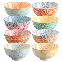 Bol en céramique rustique fait à la main Design floral plat en faïence allant au four décoratif poterie soupe Dessert-argile polie durable