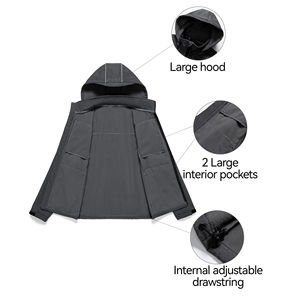 Chaquetas de exterior de alta calidad logotipo personalizado cortavientos impermeable manga larga chaqueta de concha suave para hombres - Product Image 4