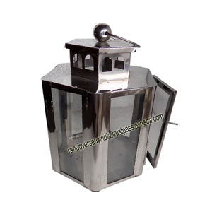 Lanternes hexagonales personnalisées de bougie d'acier inoxydable de nouveauté avec le verre pour la décoration d'anniversaire de Noël Diwali - Product Image 2