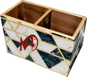 Cubiertos de conteo de esmalte de estilo clásico de dos secciones, cubiertos de madera con acabado brillante de impresión Digital para mesa de cocina, uso en el hogar - Product Image 4