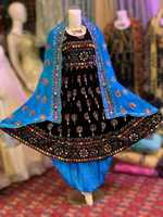 Robes de mariée vintage afghanes pour mariages et événements occidentaux, avec fente haute, manches courtes, longueur genou, coupe trapèze, broderie antique