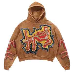 Sweat-shirts personnalisés pour hommes en tissu jersey 100% coton écologique et durable, broderie de haute qualité, patchs usés - Product Image 5