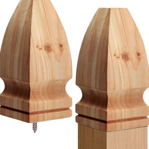 Solid <b>Wood</b> Decorative Fence <b>Finials</b> (Handcrafted) - Product Image 1