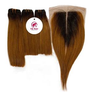 Paquetes de cabello virgen vietnamita OMBRE Bone Straight Hair con cierre frontal de encaje 100 Paquetes de cabello virgen para mujeres negras - Product Image 1