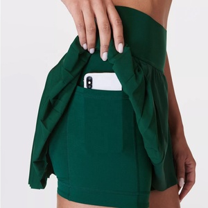 Nouvelle jupe de golf personnalisée, athlétique, taille basse, mini, avec poches, verte, jupe de tennis pour femmes, taille plus - Product Image 5