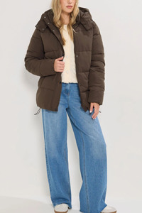 Calidad diseño personalizado Chocolate largo alto Sally acolchado chaqueta invierno cálido al aire libre mujeres algodón impermeable transpirable largo - Product Image 4