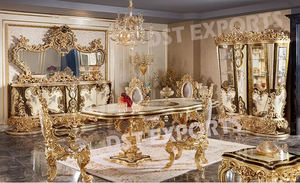 Colección de comedor adornado de estilo victoriano Juego de mesa de comedor de madera maciza de lujo Mesa de comedor de madera tradicional - Product Image 5