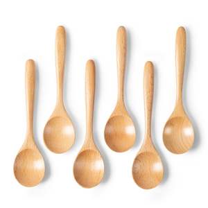 Vaisselle en bois de cuisine naturelle ustensiles de cuisine en bambou cuillère en bois ensemble d'ustensiles de cuisine avec support vente en gros et en ligne - Product Image 6