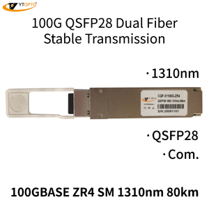 โมดูลรับส่งสัญญาณไฟเบอร์ออปติก YTOPTO 100G QSFP28 SR4 1310nm 80km MMF LC ZR4 สำหรับ FTTH และศูนย์ข้อมูล AI โซลูชันความเร็วสูง,CE - Product Image 2
