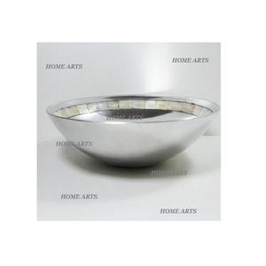 Bol à dessert en acier inoxydable avec travail en nacre, design fantastique, forme ronde, bol décoratif pour aliments, best-seller - Product Image 1