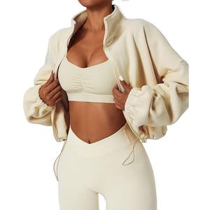 Veste et touser pour femme ensemble coton mélangé polaire survêtement confortable coupe ample décontracté motif solide pour printemps/été 2026 - Product Image 4