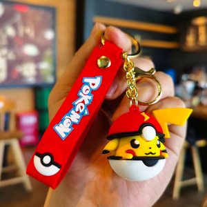 YY Anime Pocket Monster ball Pikachu Series 3D Cartoon Soft PVC Keychain cute pendant accessory - Product Image 6